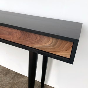 Bloom Console Table - Ebony on Cherry - Walnut Fronts - in Stock! - Etsy