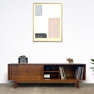 Kasse Credenza / Media Console - 75" - Solid Cherry - Teak Finish