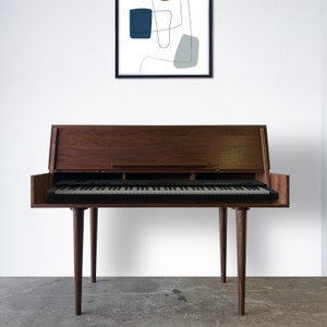 Solid Walnut Piano / Keyboard Table