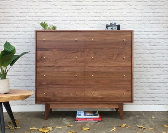 Dumont Dresser - Solid Walnut - Mid Century Modern Inspired