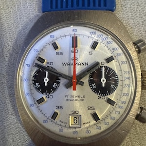 Vintage Wakmann Two Register Panda Chronograph