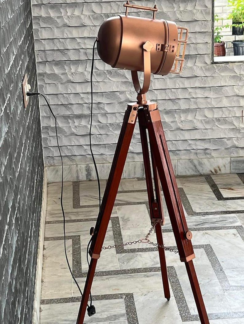 Nautical Spotlight Floor Lamp Tripod Stand Hollywood Floor Lamp for ...