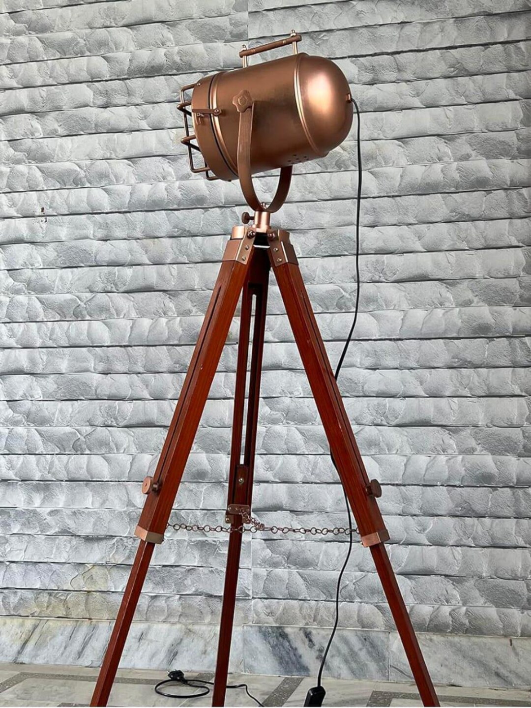 Nautical Spotlight Floor Lamp Tripod Stand Hollywood Floor Lamp for ...