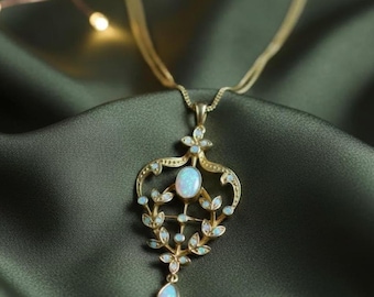 エチオピア産の貴重なオパール スターリングシルバー 金メッキ