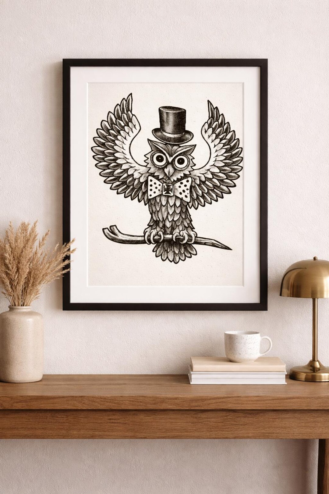 Tattoo Style Owl Art Print Digital Download - Etsy