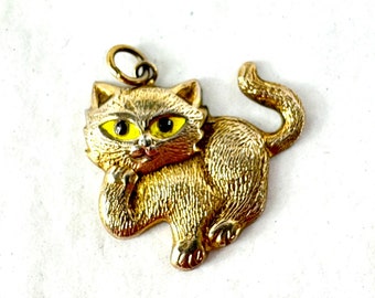 Scandinavian Charming Cat Pendant Charm, 925S Sterling Silver