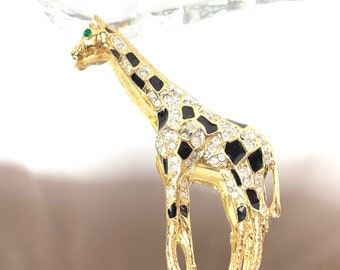 Gemcraft Craft African Giraffe Brooch, Rare Beauty Vintage