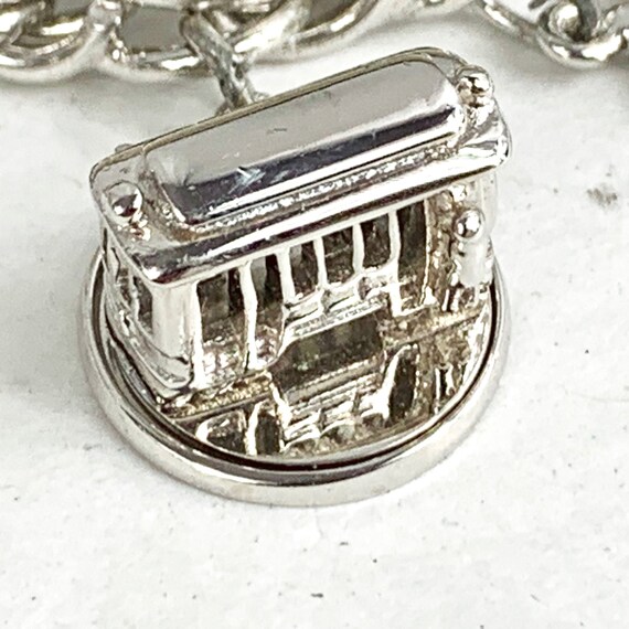 Vintage Charm Bracelet, 925 Sterling Silver 9 Cha… - image 7