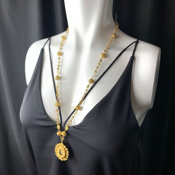 Antique Philippines Tambourine Tambourin Necklace Rar… Gem