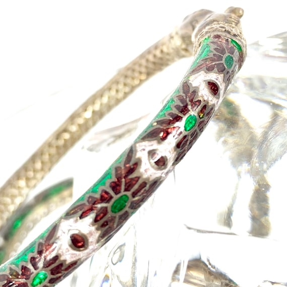 Makara Head Guilloche Enamel Bracelet, Sea Creatur
