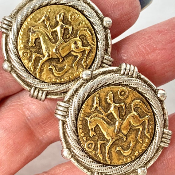 Vintage Designer Style Ancient Replica Coin Clip-… - image 8