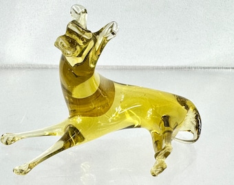 Italian Murano Glass Miniature Donkey, with label, Rare Beauty Vintage