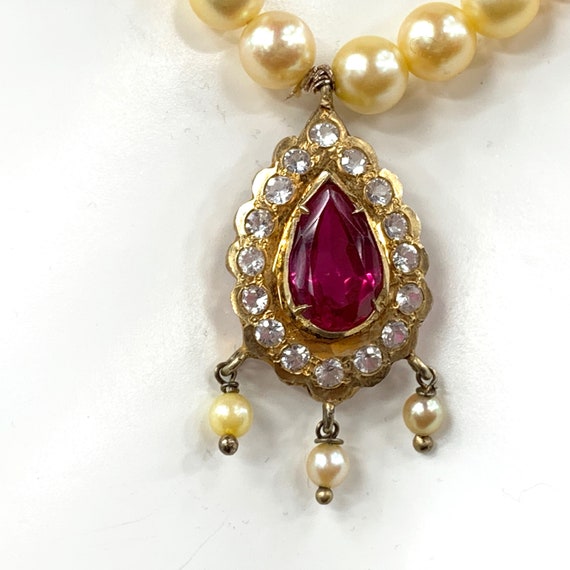 Indian Wedding Ruby Pearl Topaz Traditional Neckl… - image 10