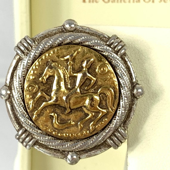 Vintage Designer Style Ancient Replica Coin Clip-… - image 3