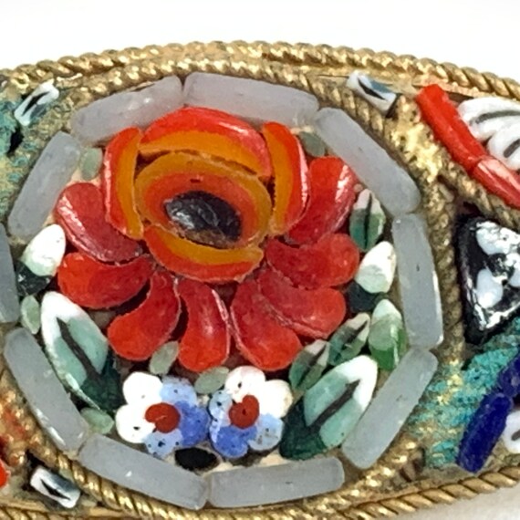 Italian Micro Mosaic Brooch Italian Souvenir - image 8