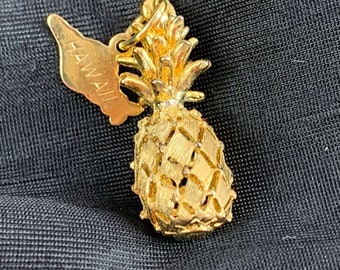 Crea Sterling Vermeil Hawaiian Pineapple Aloha State Charm for Bracelet