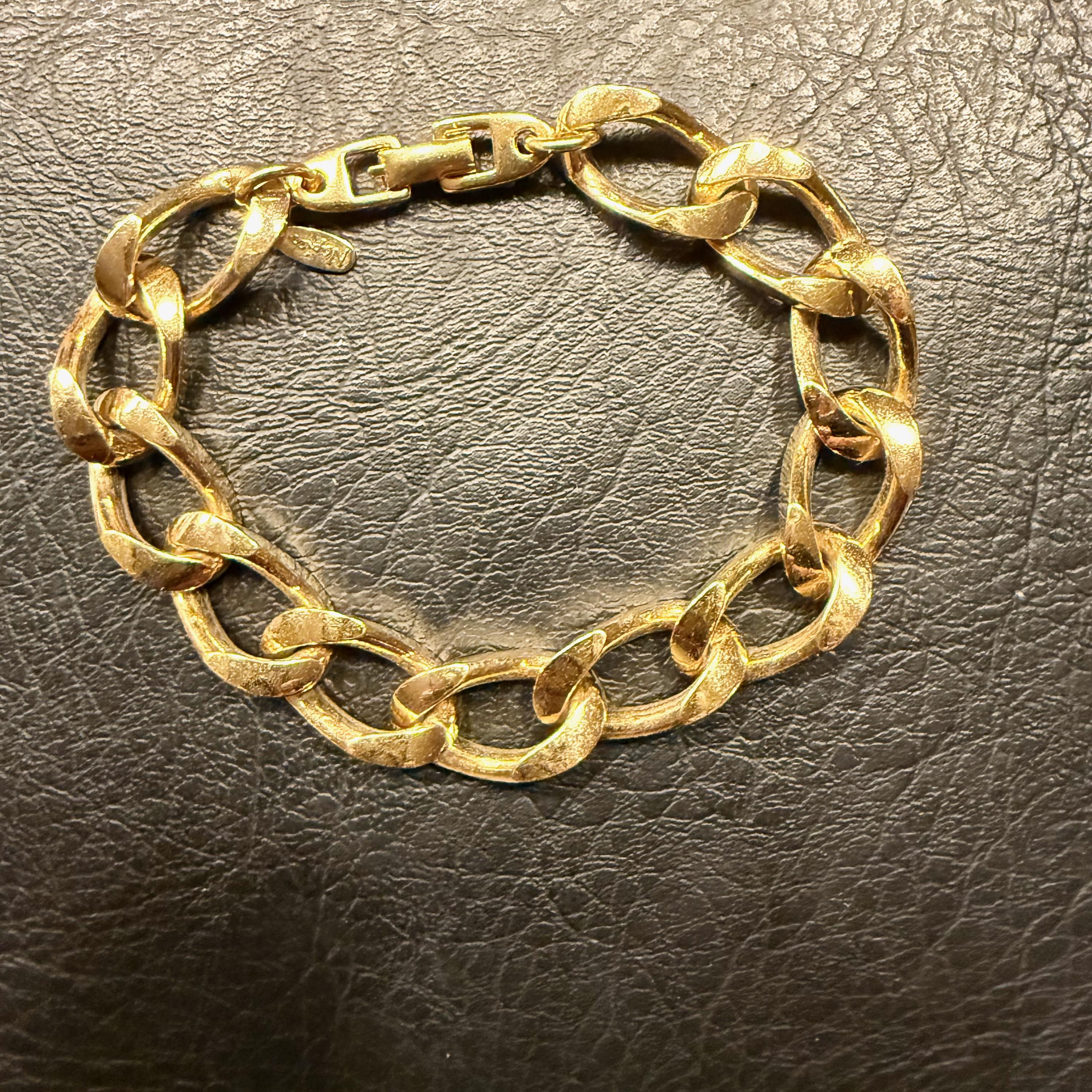 Bracelet En Métal Doré à Charnière Années 70/80 - Vintage, Occasion, Alliage