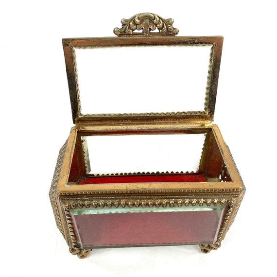 French Filigree Ormolu Filigree Jewelry Box Casket