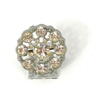 Regency Pot Metal Circle Brooch Rare Beauty