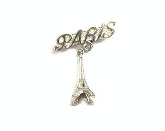 Eiffel Tower Paris France, Vintage Dangle Brooch