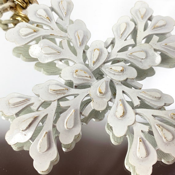 Crown Trifari White Enamel Maltese Cross Necklace… - image 1