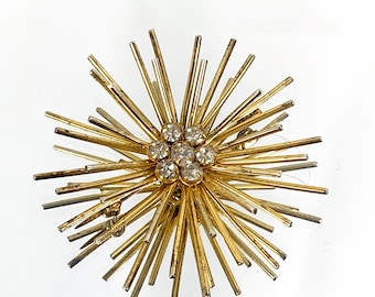 Rare Jay Rel Atomic Rhinestone Brooch, 1950's Iconic Jewelry