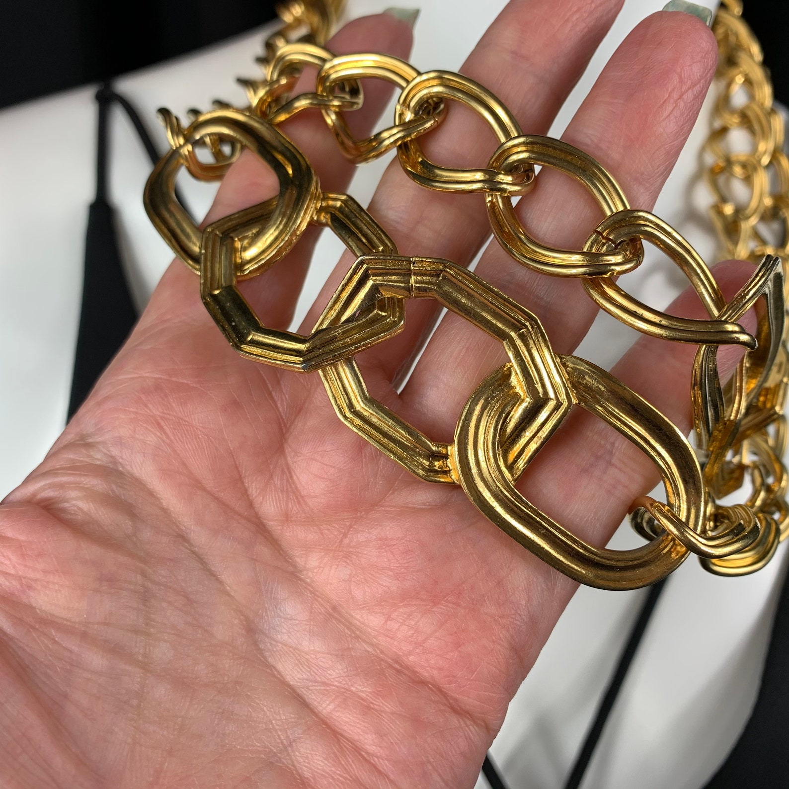 Rare Yves Saint Laurent YSL Golden Chain Etsy
