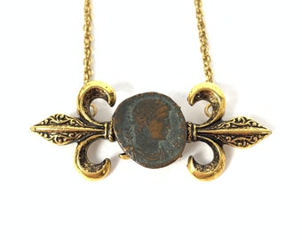 Ancient Roman Copper Coin Replica Necklace