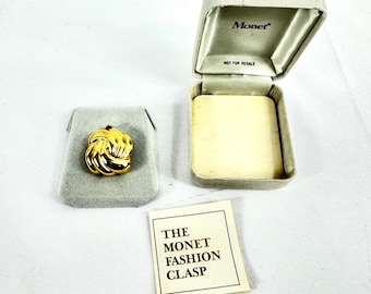 Monet Fashion Clasp, New In Box, Vintage Costume Jewelry