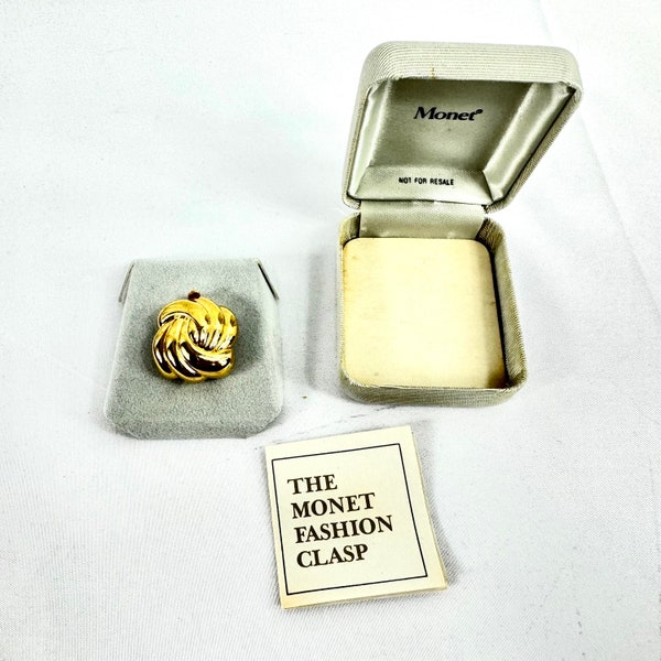 Monet Fashion Clasp, New In Box, Vintage Costume Jewelry