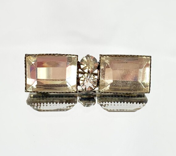Art Deco Vauxhall Style Glass Brooch Rare Beauty