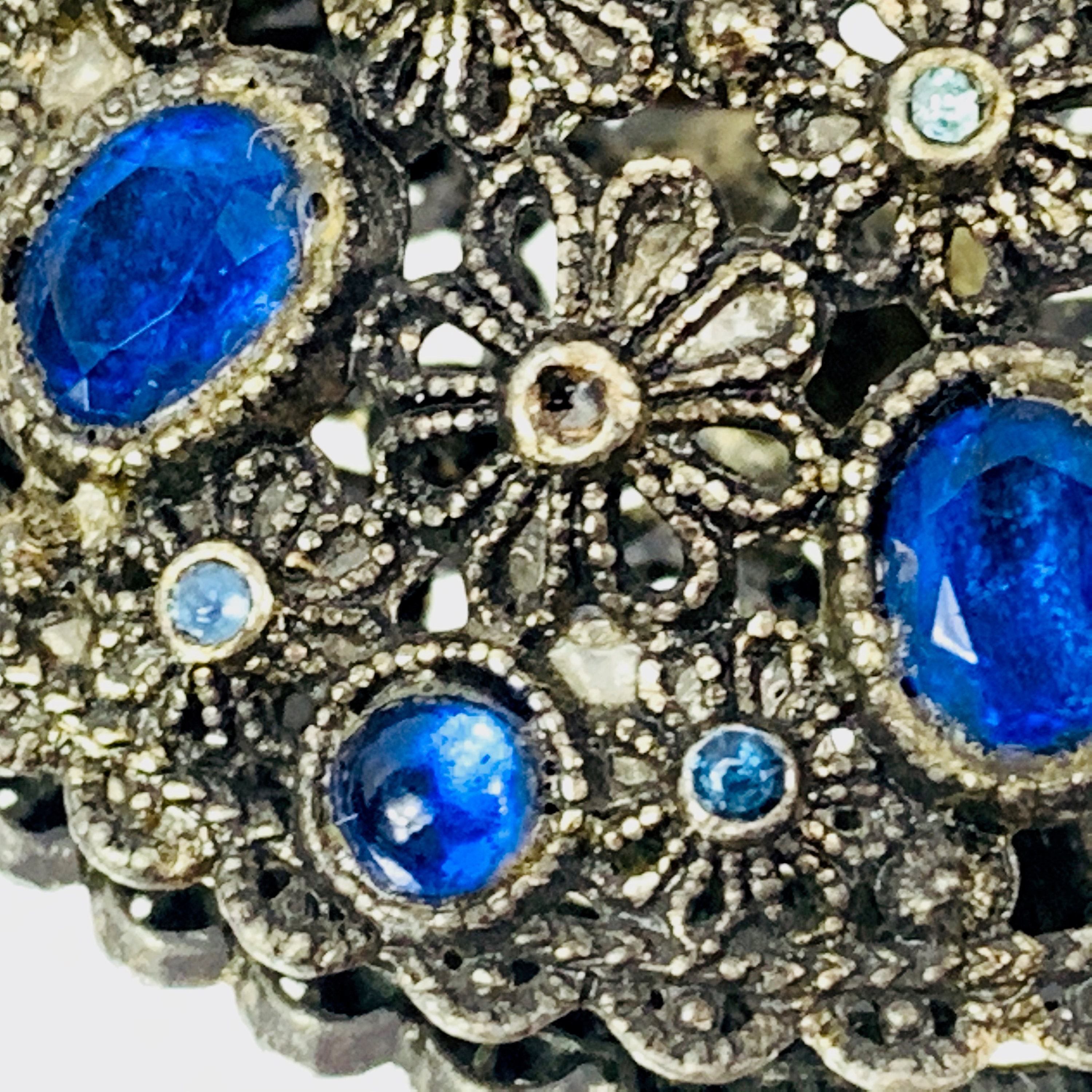 New England Glass Works Sapphire Blue Glass Brooch - Etsy