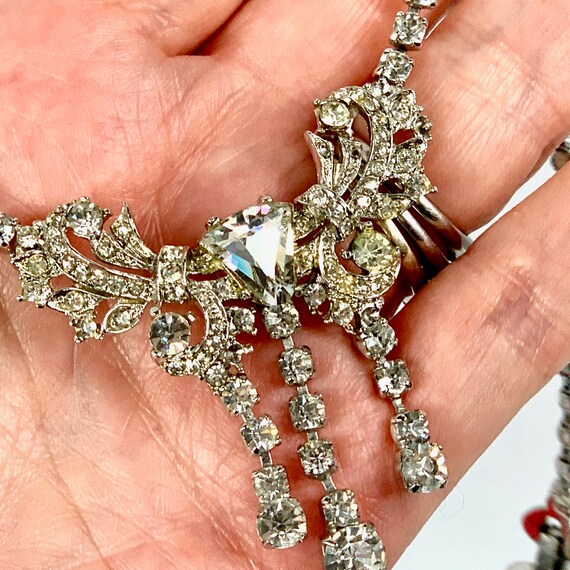 Bogoff Drippy Rhinestone Regency Necklace - image 4
