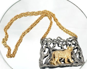 Napier Endangered Species Mountain Lion Necklace Bertolli