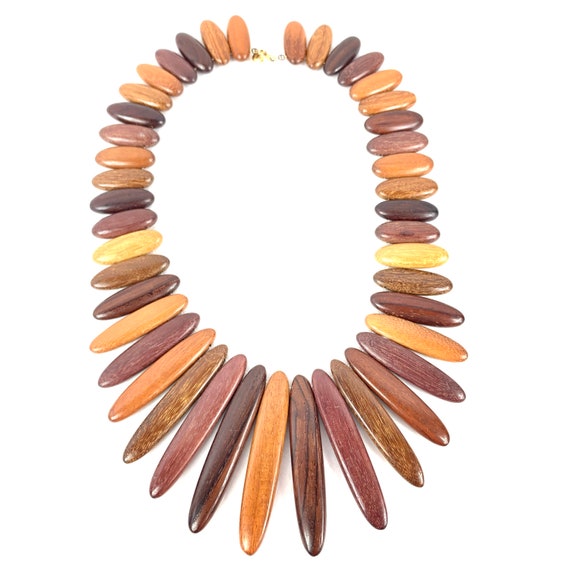 Rare Wood Necklace, Costa Rica, Rare Beauty Vinta… - image 1