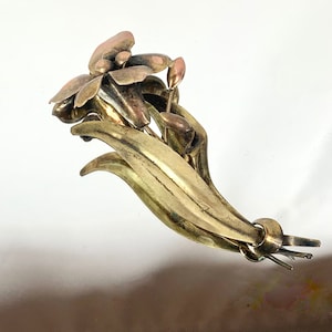 Carl Art Floral Sterling Gold Filled Flower Brooch