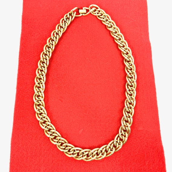 Bold Napier Wide Gold Plated Chain Choker Necklac… - image 2