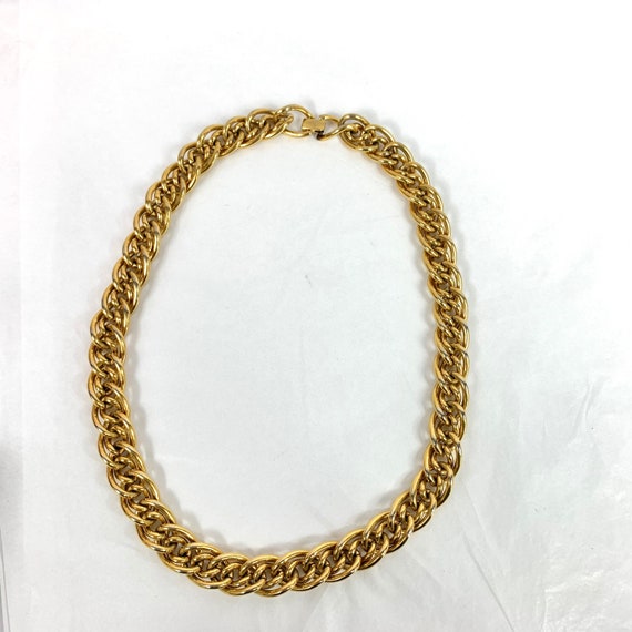 Bold Napier Wide Gold Plated Chain Choker Necklac… - image 7