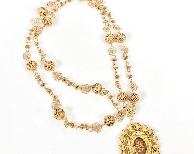 Antique Philippines Tambourine Tambourin Necklace Rare Jewelry Etsy