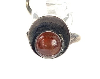 N E From Abstract Modern 925S Sterling Cherry Amber Ring, Rare Beauty Vintage