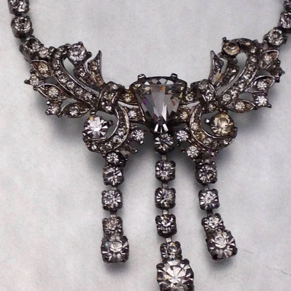 Bogoff Drippy Rhinestone Regency Necklace - image 7