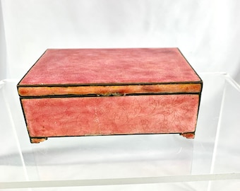 Chinese Export Enamel Vintage Cigarette Box, Rare Pink Color