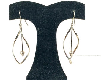 Elegant Sterling Dangle Twist Earrings, Elven, Ethereal Princess 925