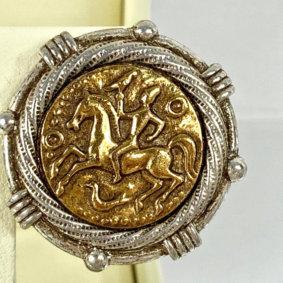 Vintage Designer Style Ancient Replica Coin Clip-… - image 4