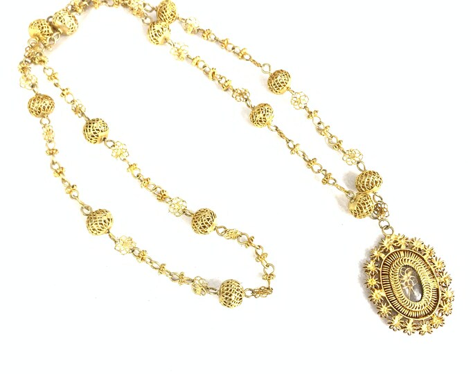 Antique Philippines Tambourine Tambourin Necklace Rare Jewelry Etsy