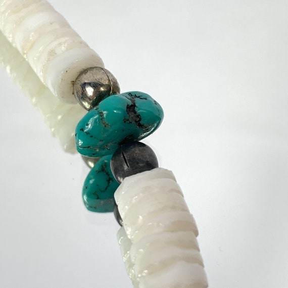 Turquoise Nugget and Clamshell Heishi Necklace, R… - image 8