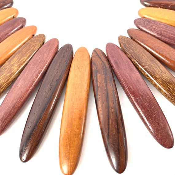 Rare Wood Necklace, Costa Rica, Rare Beauty Vinta… - image 9