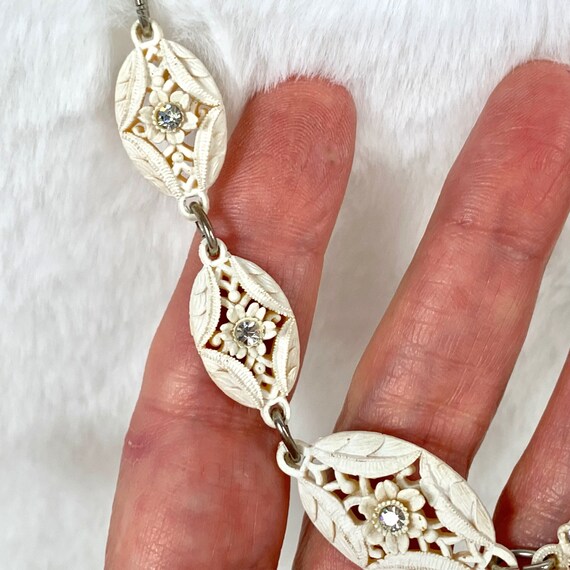 Featherlite Bubbleite Celluloid Rhinestone Neckla… - image 7