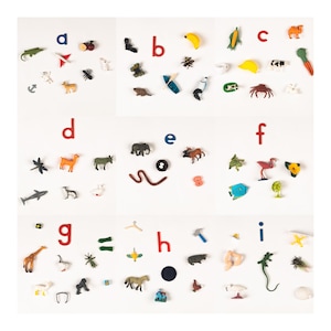 A to Z Montessori Language Objects – Realistic Miniatures  – 104 Language Objects | Phonics | Beginning sound objects | Sound box