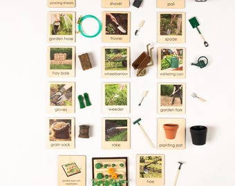 Gardening Tools Sorting Activity - Montessori Culture Classification Set